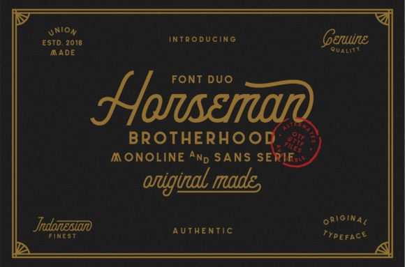 Horseman Font: Vintage Script for Handmade Labels